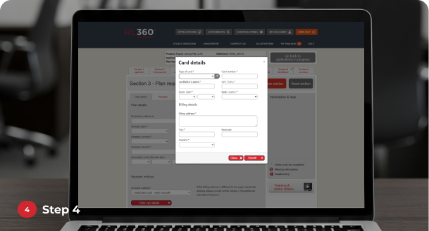 Offline step 4 - Adviser payment capture method