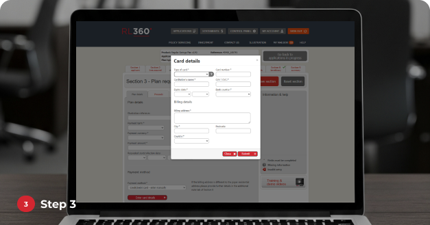 Online step 3 - Adviser payment capture method