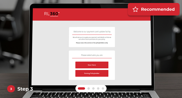 Online step 3a - Client payment capture method