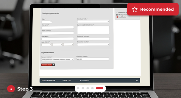 Online step 3e - Client payment capture method
