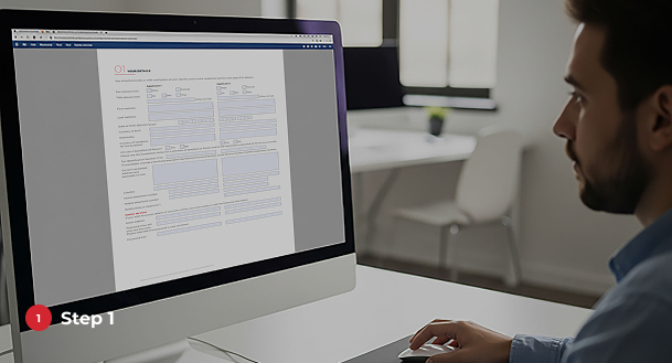 Offline step 1 - First, fill out the PDF application form