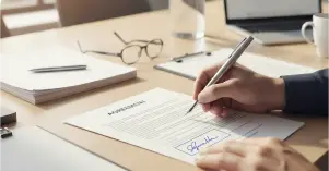 Signing the forms