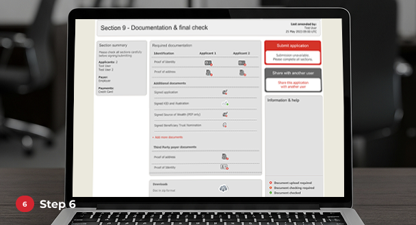 Online step 6 - Upload all documentation